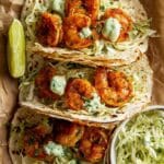 Blackened Shrimp Tacos with Cilantro Lime Slaw Recipe