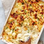 Cauliflower Casserole with Cream Cheese, Bacon, and Mozzarella Recipe