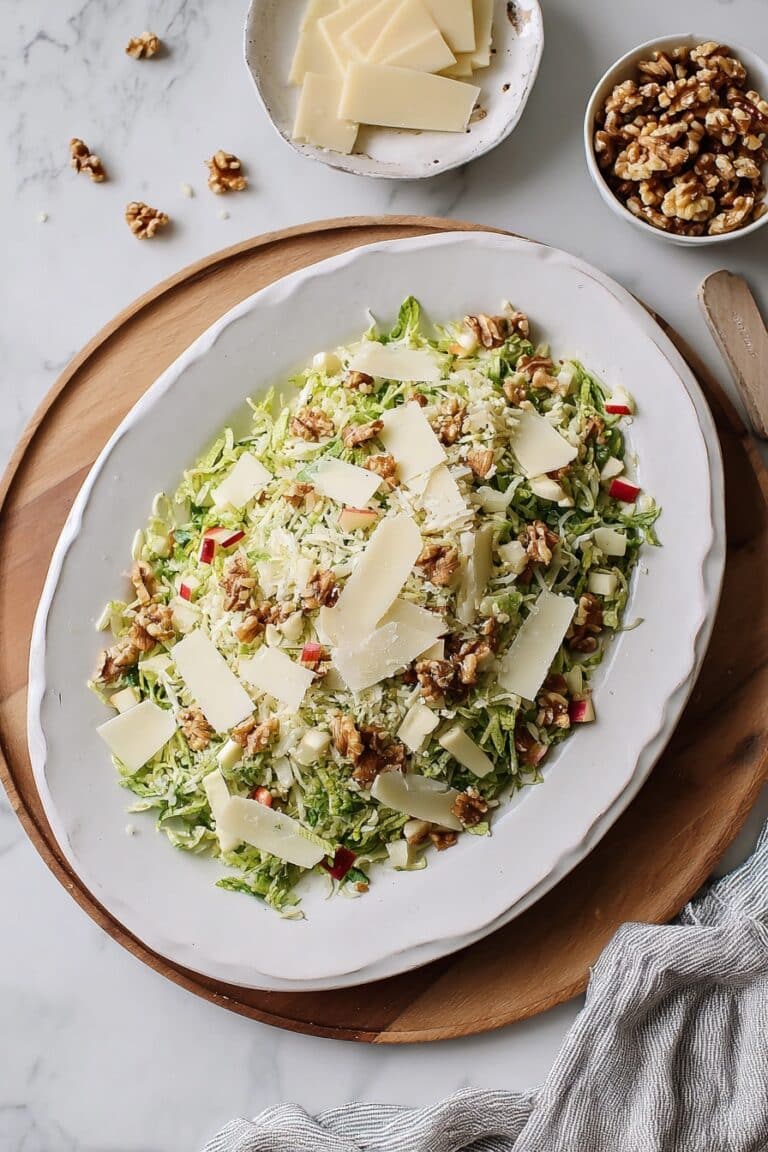 Shaved Brussels Sprouts Salad with Apple, Walnuts, and Parmigiano Recipe