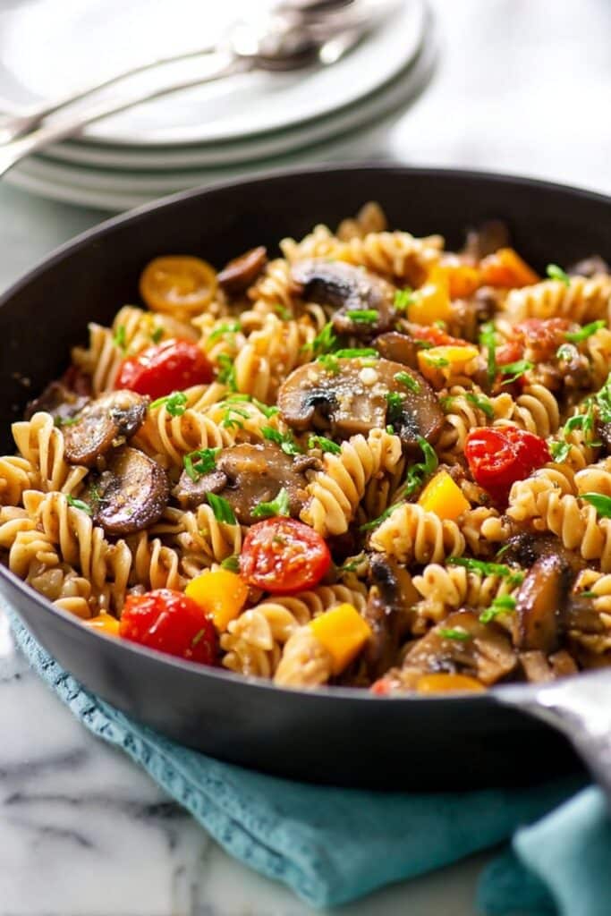 Fusilli with Mushroom and Roasted Butternut Squash Recipe