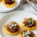 Polenta with Tomato Sauce, Balsamic Onions, and Feta Recipe