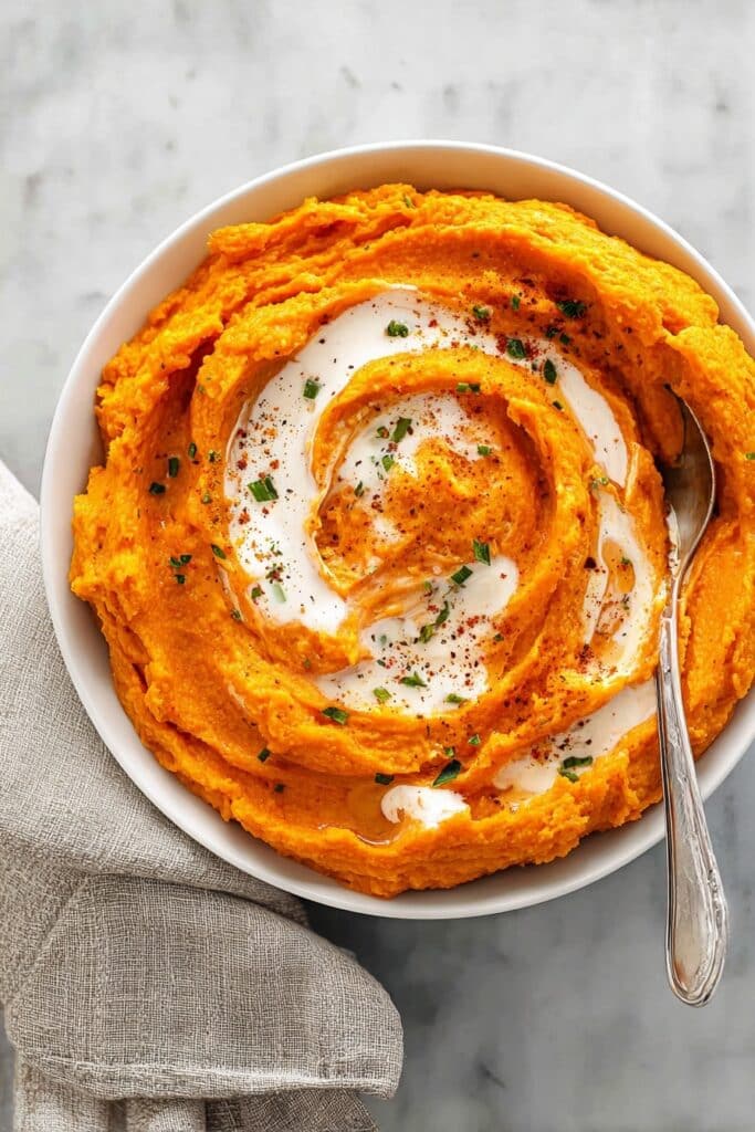 Creamy Savory Mashed Sweet Potatoes Recipe