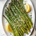 Garlic Parmesan Roasted Asparagus with Lemon Recipe
