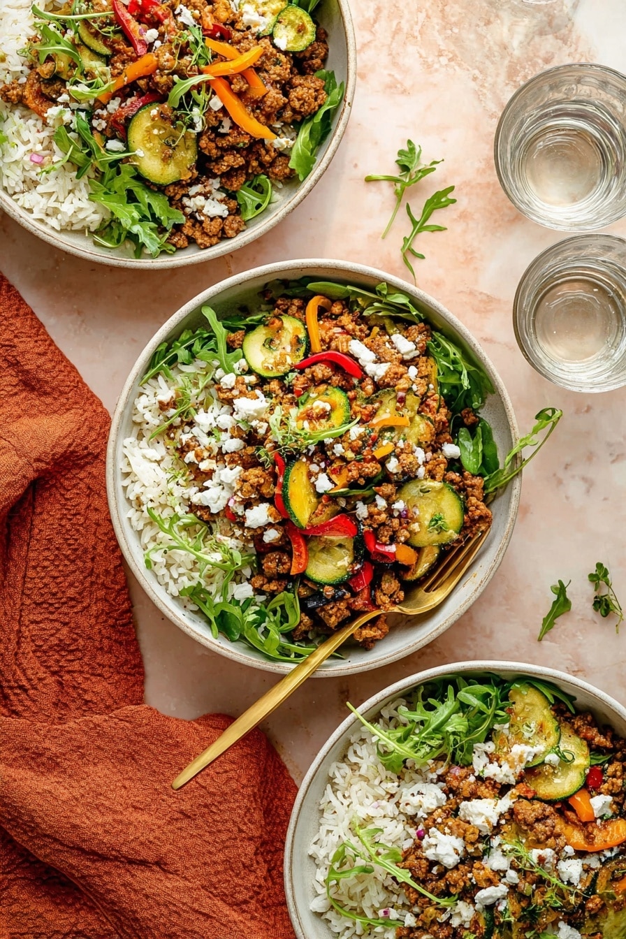 Mediterranean Beef and Veggie Skillet Recipe