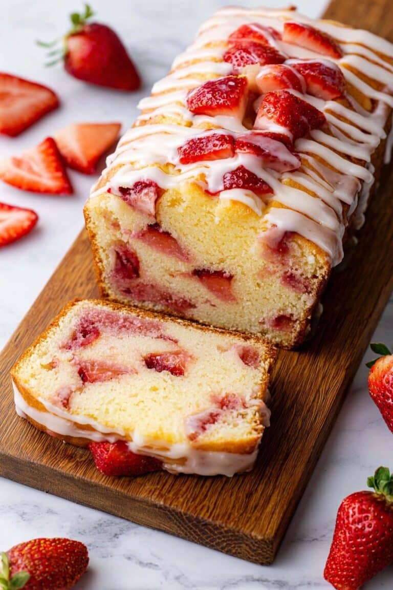 Strawberry Bread with Powdered Sugar Glaze Recipe