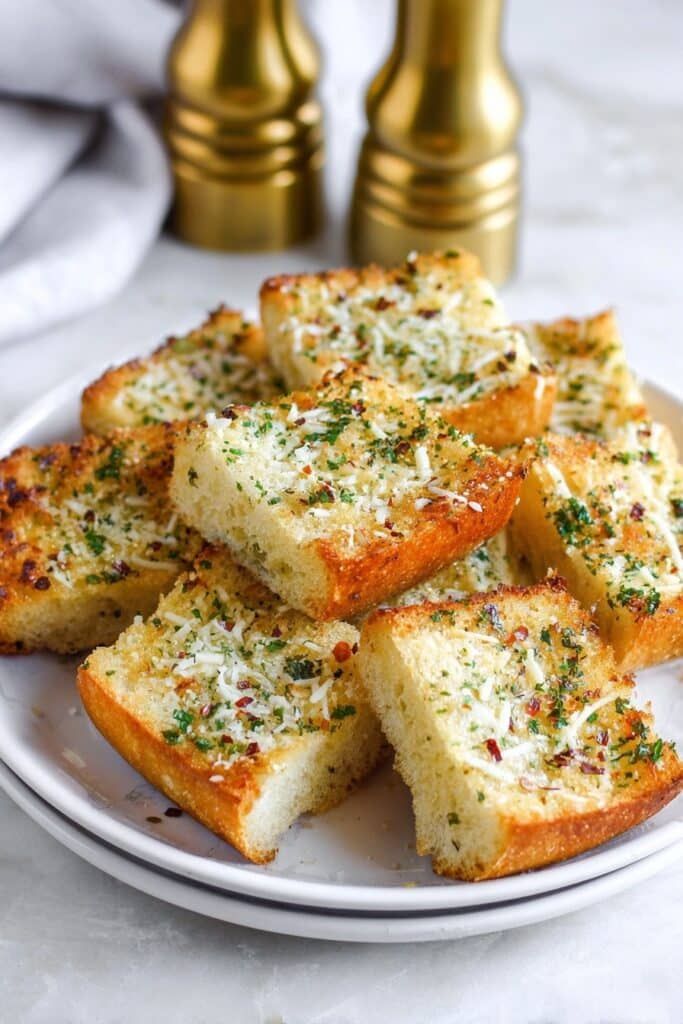 Garlic Bread with Parmesan, Parsley, and Red Pepper Flakes Recipe