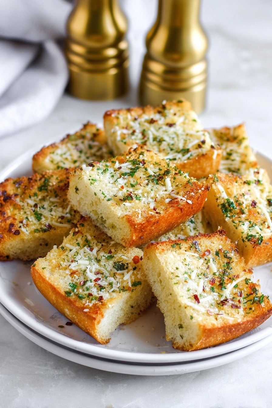 Garlic Bread with Parmesan, Parsley, and Red Pepper Flakes Recipe