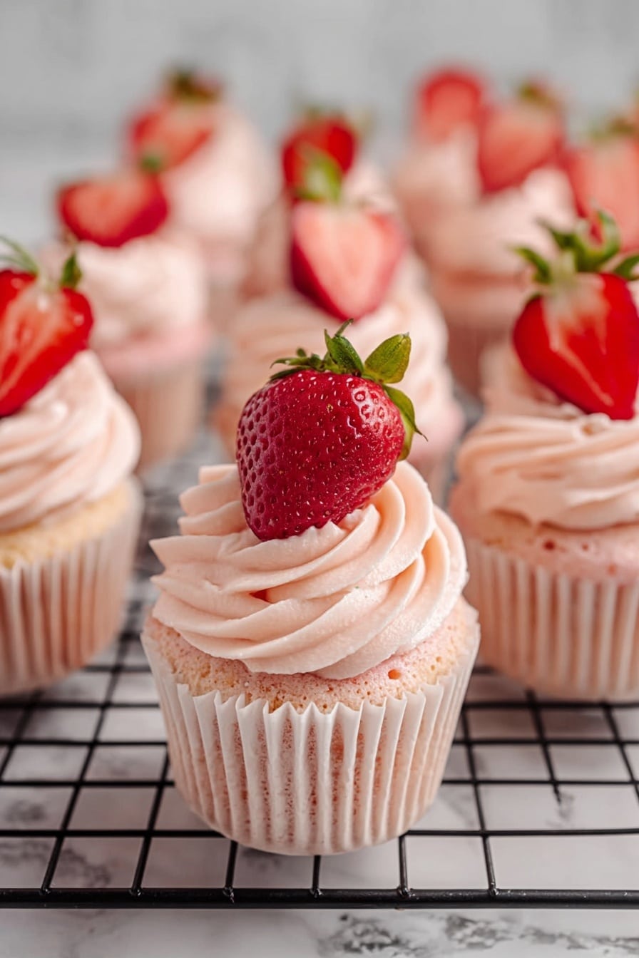 Strawberry Lemon Cupcakes with Strawberry Buttercream Frosting Recipe